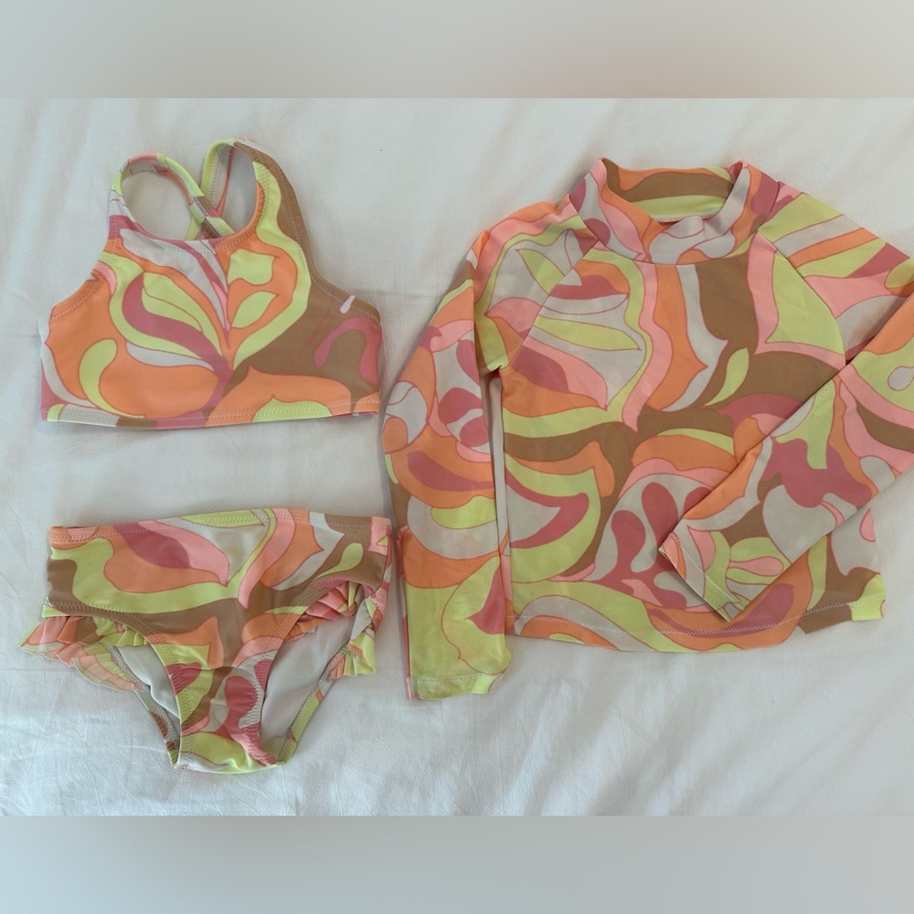 GAP Pink and Orange Rashguard Swim Set